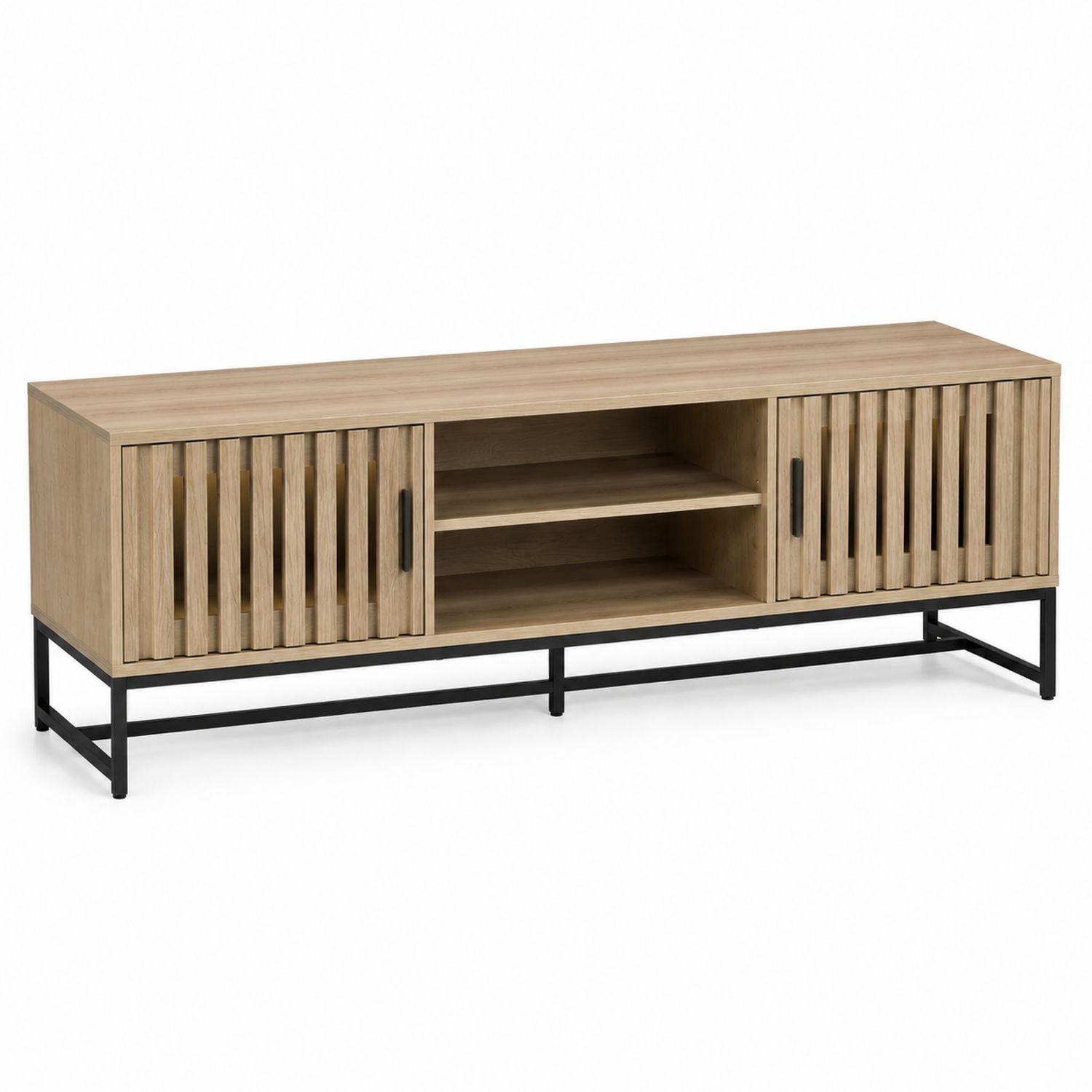 Szafka TV z drewna dębowego i metalu, 150x40x50 cm