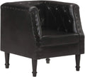 Tidyard Fotel i krzesło tapicerowane w stylu retro Vintage Chesterfield z prawdziwej koziej – styl retro, 60 × 57 × 64 cm, tapicerka skórzana