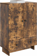 Kredens dąb wędzony 66 x 34 – z drewna, 66 × 34, 5 × 95 cm