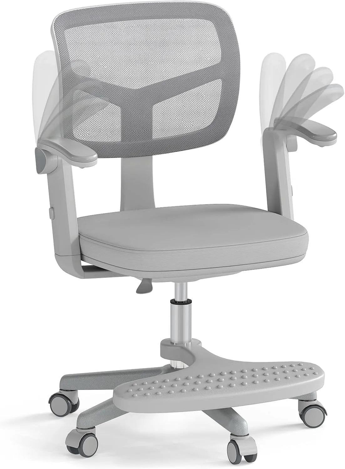 COSTWAY Krzesło: z podłokietnikami, składana konstrukcja, na kółkach, 52 cm
