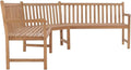 Ławka narożna z litego drewna tekowego 185 x 185 x — z drewna, 185 × 185 × 90 cm