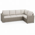 Sofa narożna z technorattanu z poduszkami 250x180x85 cm