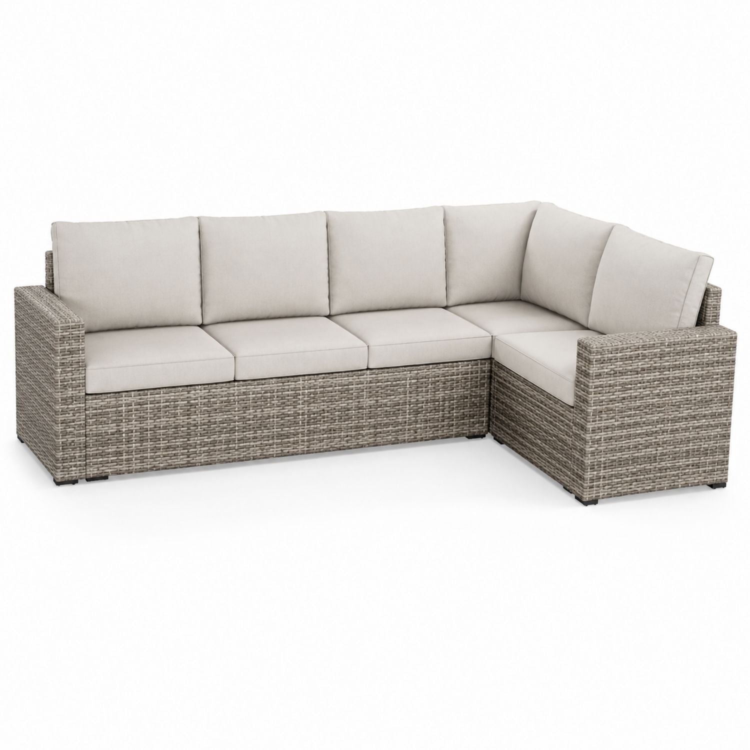Sofa narożna z technorattanu z poduszkami 250x180x85 cm