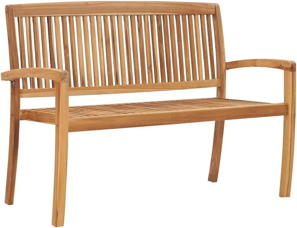 Ławka ogrodowa i ławka tarasowa 2-osobowa z litego drewna tekowego: z drewna, 120 cm