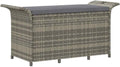 Ławka ogrodowa i ławka tarasowa z poduszką: z poduszkami, z technorattanu, 116 × 46 × 57 cm, szary