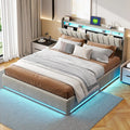 Łóżko bagażowe 140 x 200 cm z oświetleniem LED i – z portem USB, tapicerka aksamitna, wyświetlacz LED, 140 × 200 cm, szary