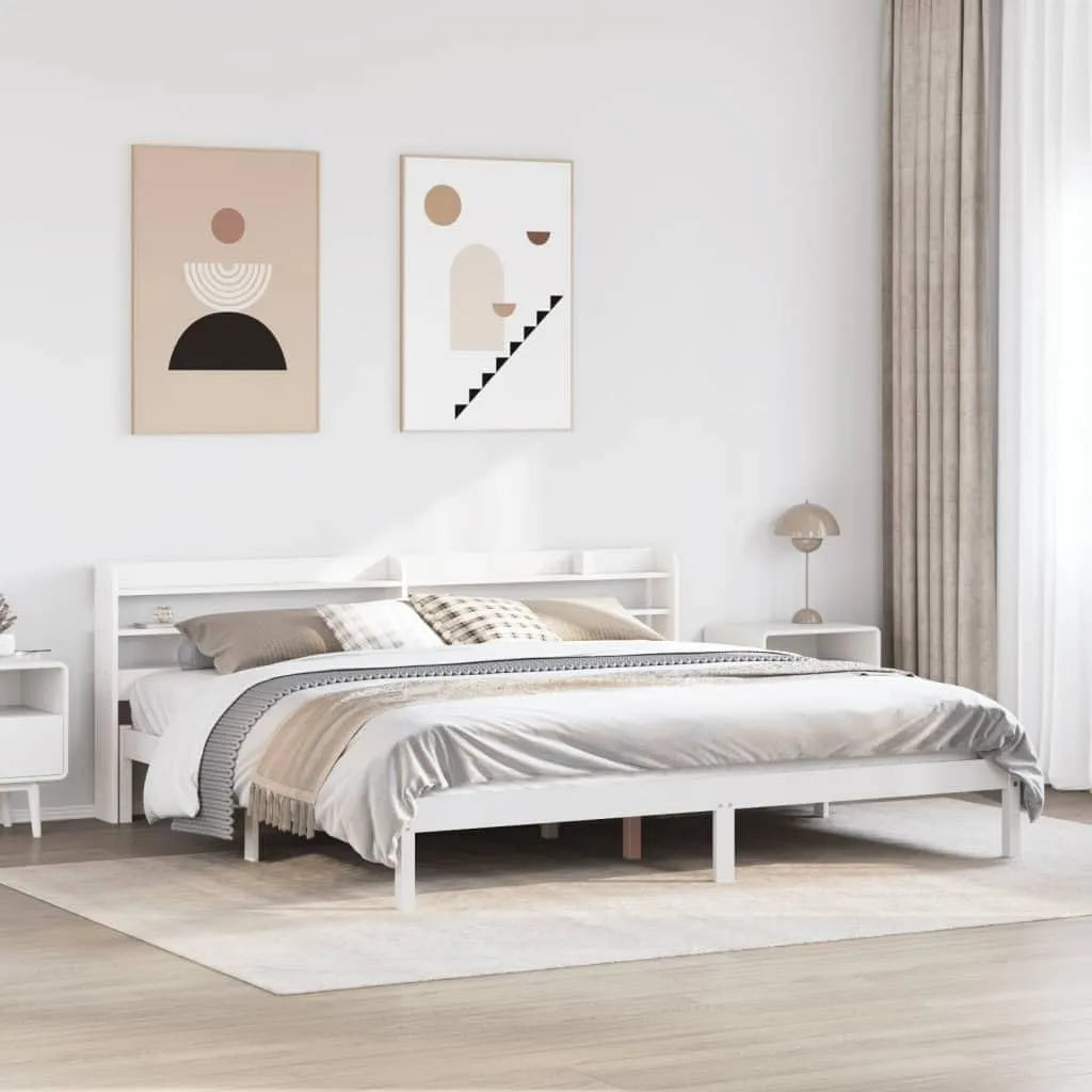 Łóżko z litego drewna sosnowego bez materaca – z drewna, wolnostojący, 180 × 200 cm
