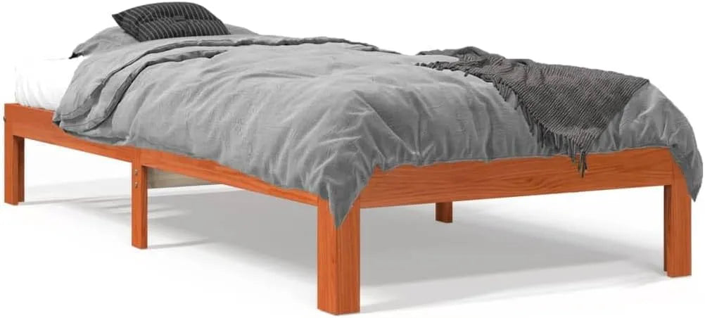 Łóżko z litego drewna woskowanego z drewna sosnowego – 90 × 190 cm