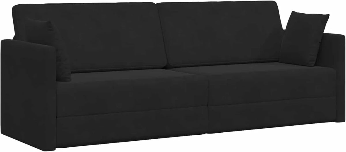 Sofa: z funkcją spania, tapicerka aksamitna, 200cm, czarny