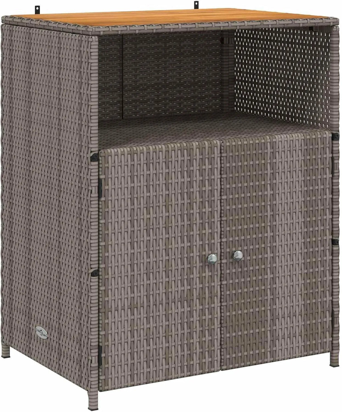 Szafa: z półkami, z technorattanu, 3 półki, 70 × 50 × 87 cm, szary, z metalu