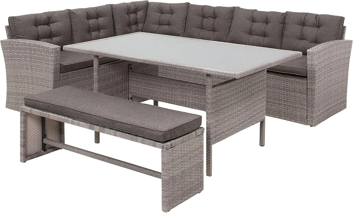 Sofa narożna, z technorattanu