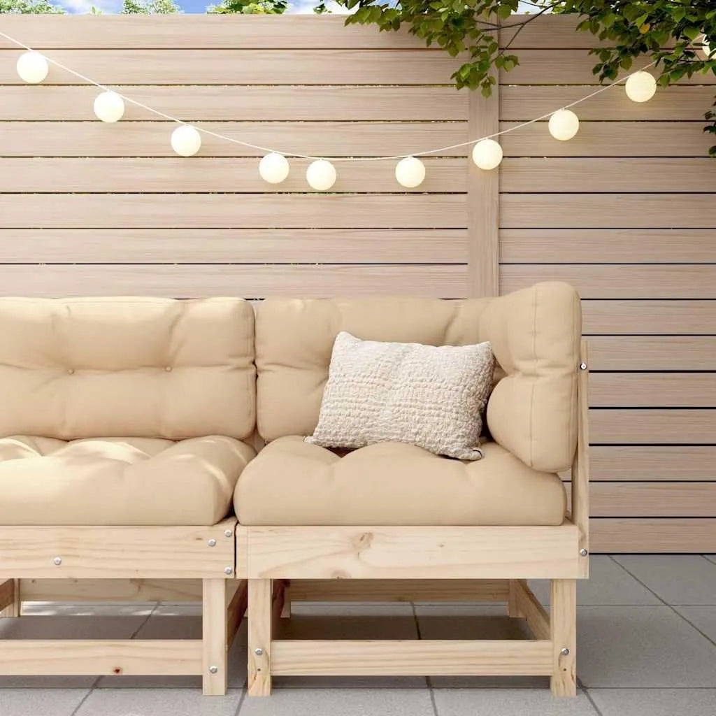 Sofa narożna — z tkaniny Oxford, modułowa konstrukcja, tapicerka materiałowa, z drewna, 61 × 61 × 62 cm, beżowy, z litego drewna