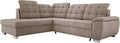 Sofa narożna – LOTTA, tapicerka aksamitna, 186 × 125cm, 258 × 212cm
