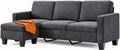 Sofa narożna — w kształcie litery L, tapicerka aksamitna, 3-osobowa, 188 × 136, 5 × 89 cm