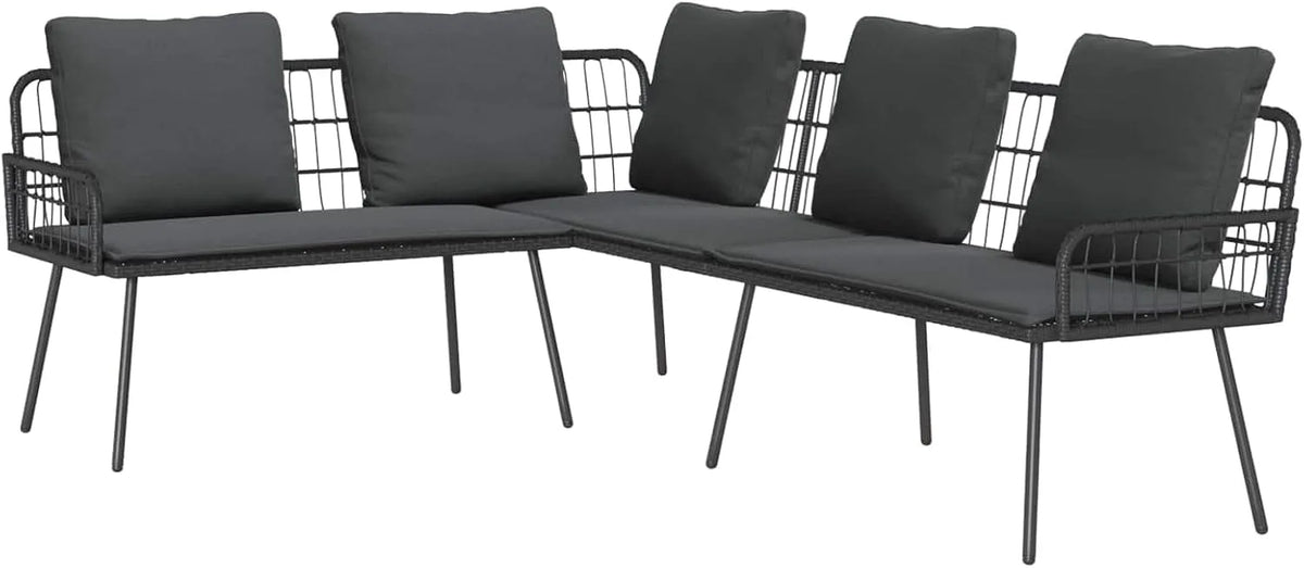 Sofa ogrodowa i sofa wypoczynkowa na taras: ze stali, z poduszkami, 173 × 231 × 90cm, antracytowy
