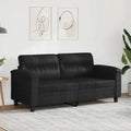 Sofa: tapicerka materiałowa, 2-osobowa, 140 cm, czarny, z metalu, tapicerka materiałowa