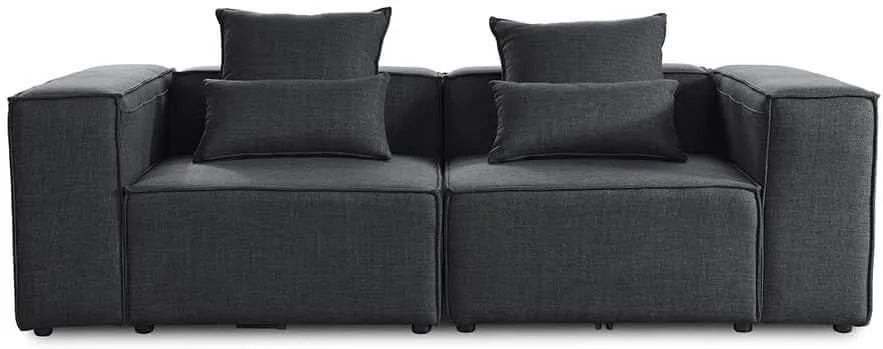 Sofa narożna — modułowa konstrukcja, z poduszkami, 240 × 70 × 120 cm, 46 cm, 80 cm