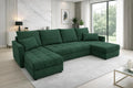Sofa narożna: w kształcie litery U, z funkcją spania, tapicerka aksamitna, 287 cm, 72 cm, 38 cm