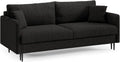 Sofa – tapicerka materiałowa, z funkcją spania, 209 × 93 × 92 cm, czarny, z pojemnikiem do przechowywania, rozkładana konstrukcja