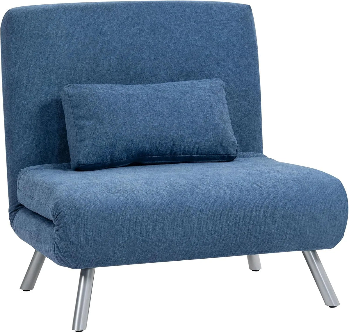 HOMCOM Fotel relaksacyjny i fotel rozkładany wypoczynkowy — z oparciem, z poduszkami, tapicerka aksamitna, składana konstrukcja, 3 w, 120 kg
