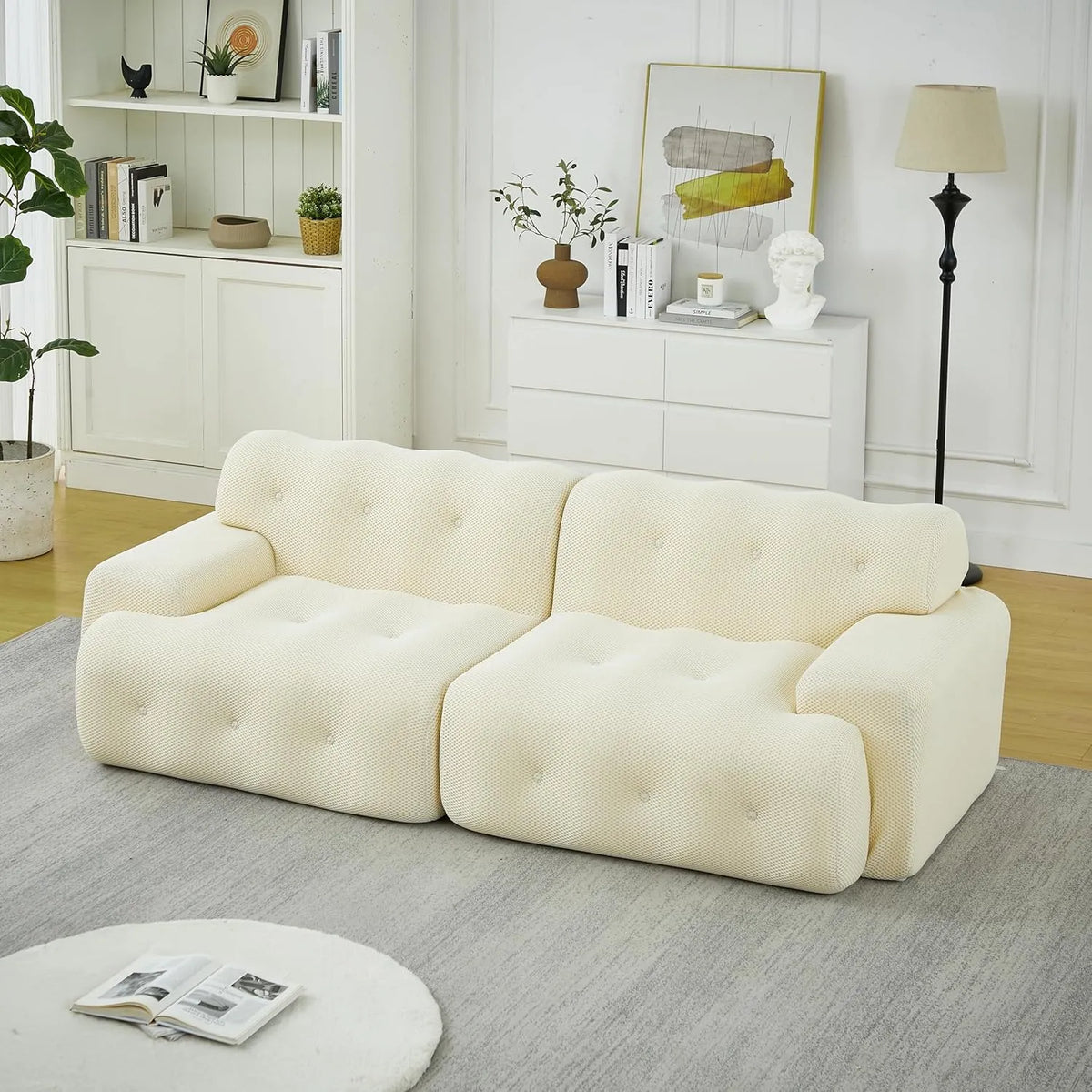 Sofa — z podłokietnikami, 2-osobowa, beżowy