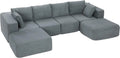 HOMCOM Sofa narożna – w kształcie litery U, z funkcją spania, z poduszkami, tapicerka aksamitna, 4-osobowa, 294 cm