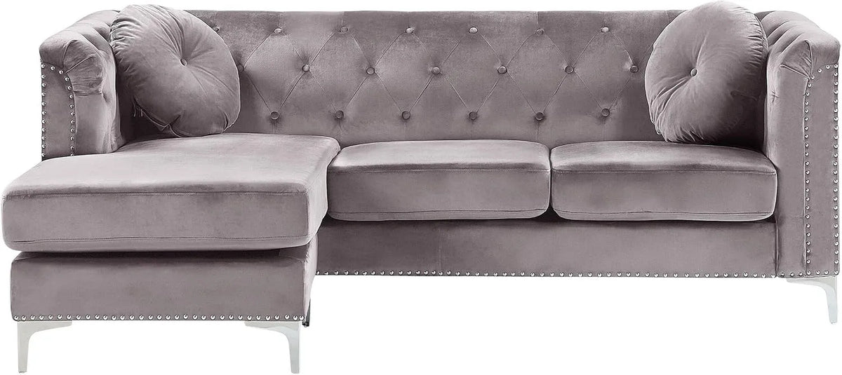 Sofa narożna: modułowa konstrukcja, 3-osobowy, szary