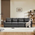 Sofa – tapicerka materiałowa, z podłokietnikami, z poduszkami, 4-osobowa, 264 × 83 × 87 cm, tapicerka materiałowa