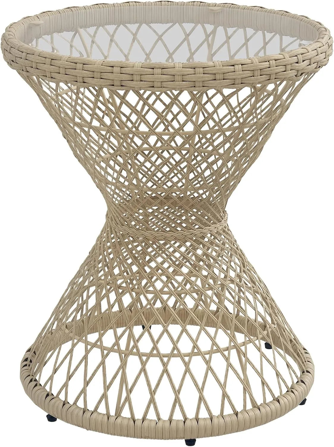 Outsunny Stolik kawowy i ława do salonu – 45 × 45 cm, brązowy, z technorattanu