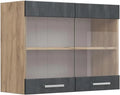 Vicco Szklana szafka kuchenna 'R-Line': 80 cm, czarny