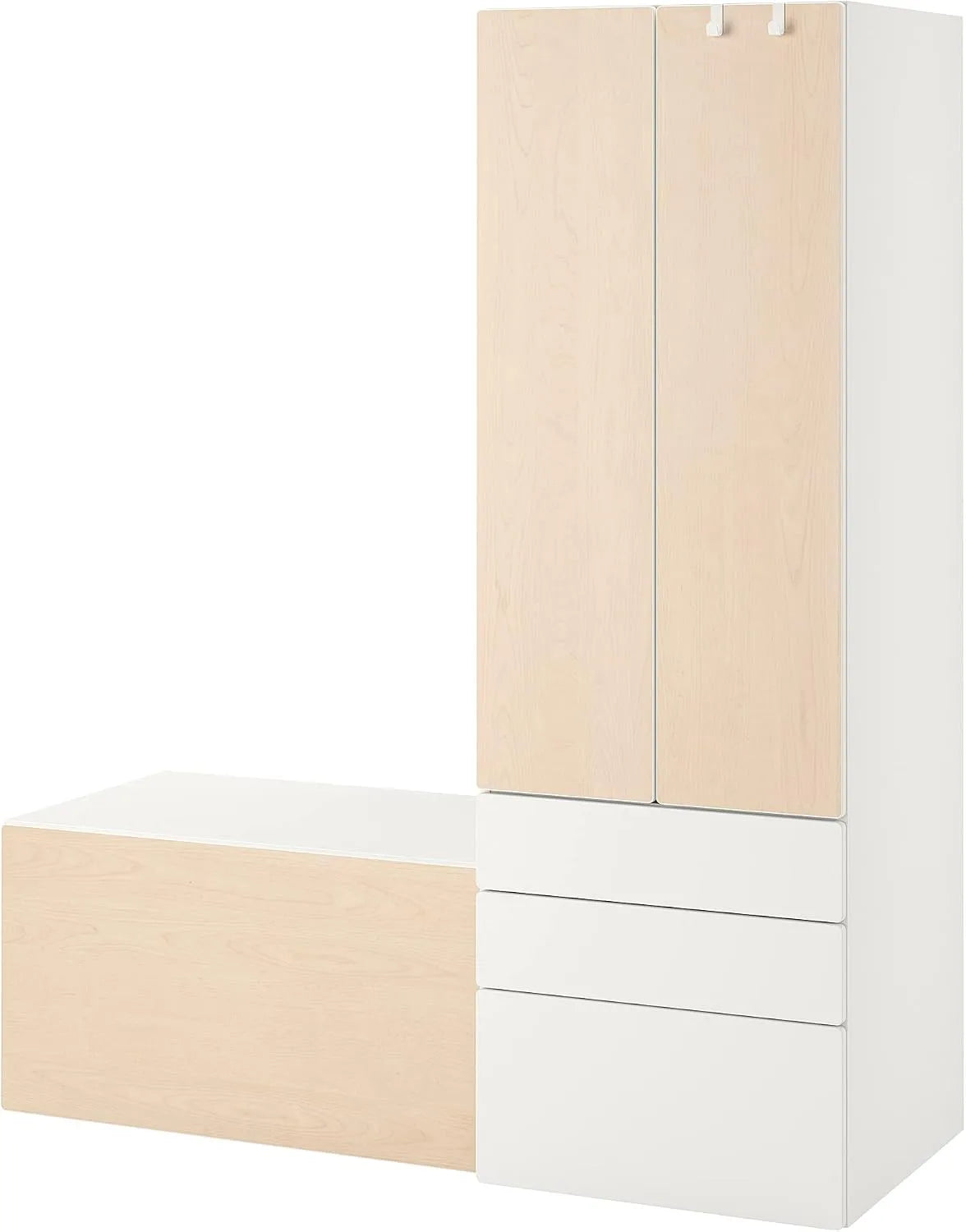 IKEA PLATSA/SMÅSTAD zestaw do przechowywania — 150 × 57 × 181 cm, biały