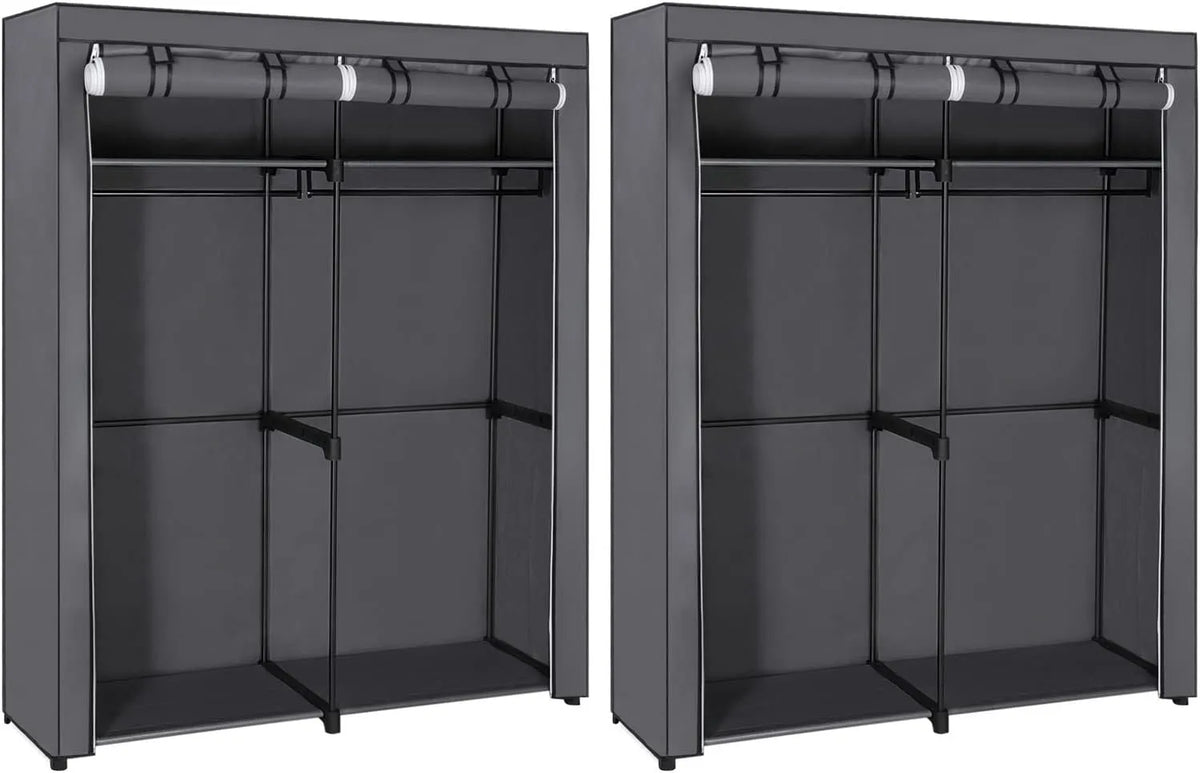 SONGMICS LBD018G02 Szafa: składana konstrukcja, 140 × 43 × 174 cm, szary