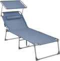 SONGMICS GCB022Q01 Basen ogrodowy: z oparciem, składana konstrukcja, regulowana konstrukcja, 71 × 200 × 38 cm, 150 kg, niebieski