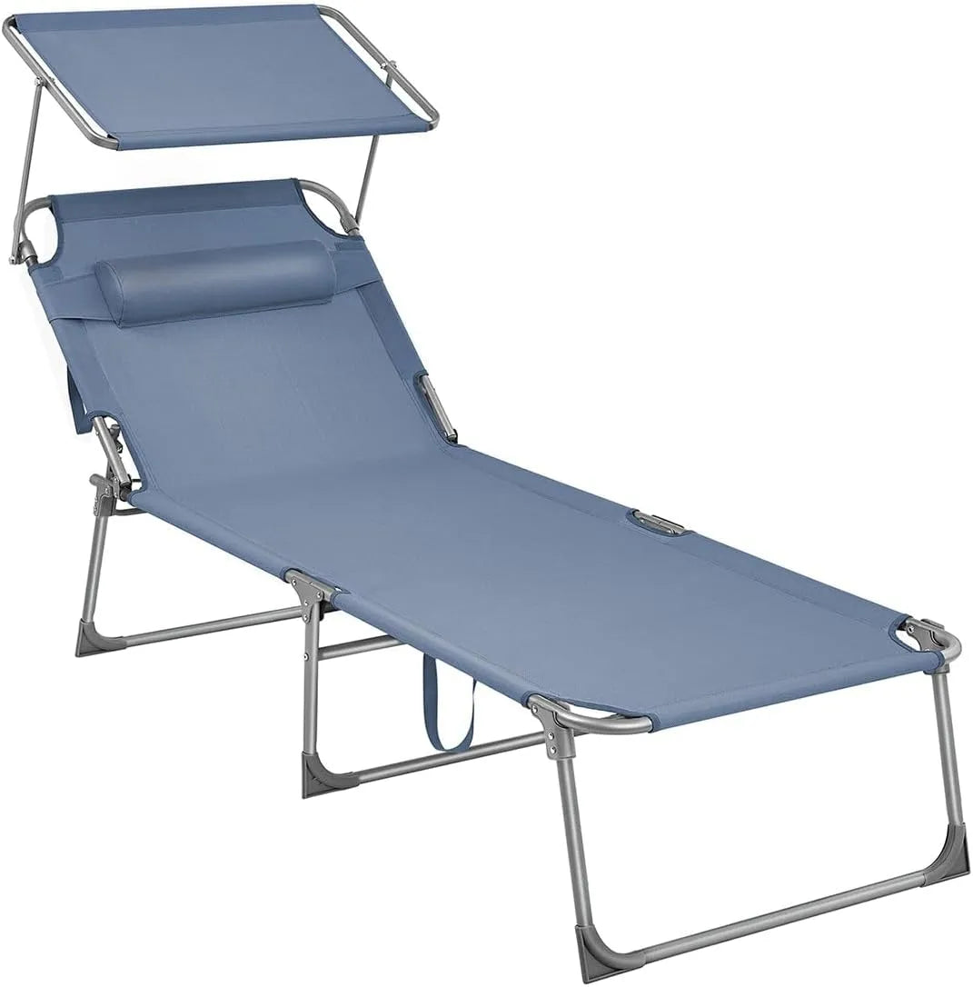SONGMICS GCB022Q01 Basen ogrodowy: z oparciem, składana konstrukcja, regulowana konstrukcja, 71 × 200 × 38 cm, 150 kg, niebieski