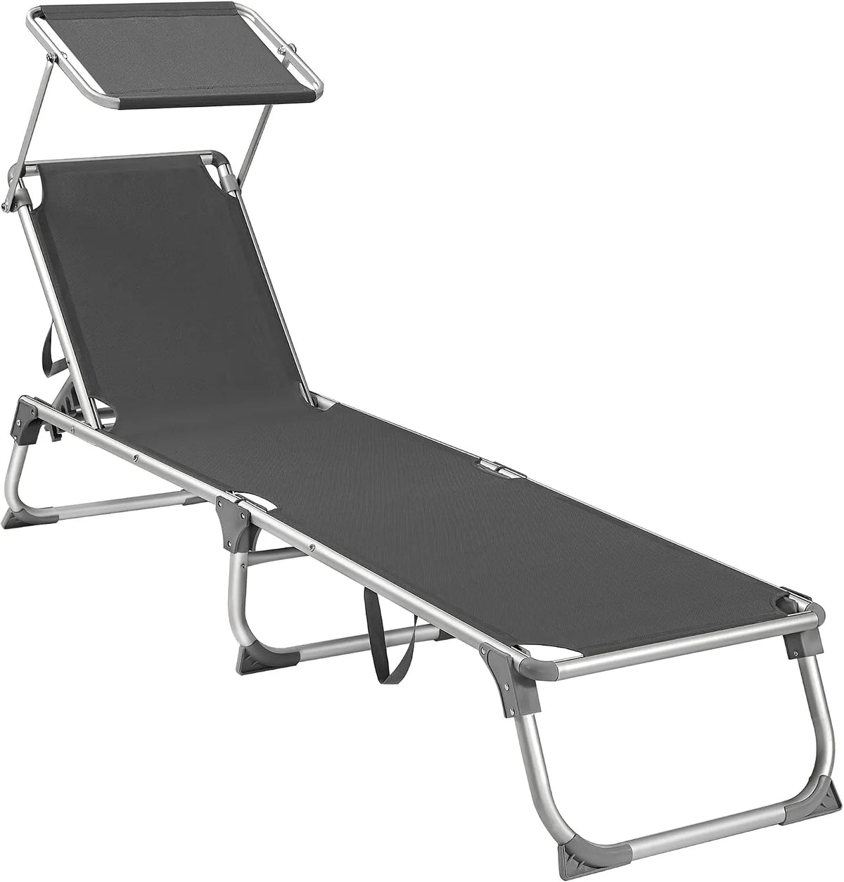 SONGMICS GCB19GYV1 Basen ogrodowy — z oparciem, składana konstrukcja, regulowana konstrukcja, 193 × 55 × 31 cm, 150 kg, szary