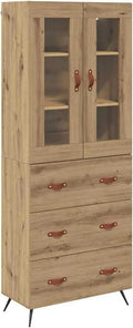 Szafa – z drewna, ze schowkiem, z szufladami, 3 szufladami, 69, 5 × 34 × 180 cm