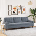 Sofa — z poduszkami, tapicerka aksamitna, 2-osobowa, 120 cm, z metalu, tapicerka materiałowa