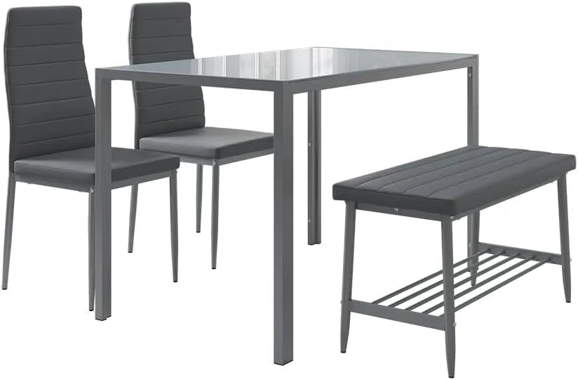 Vicco Zestaw stołowy 'Grand' – 120 × 70 cm, szary