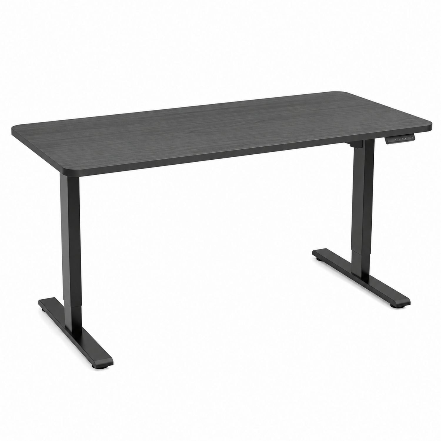 Biurko elektryczne regulowane z płyty MDF czarne 140x70 cm