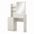 Toaletka z lustrem MDF biały 80x40x140 cm