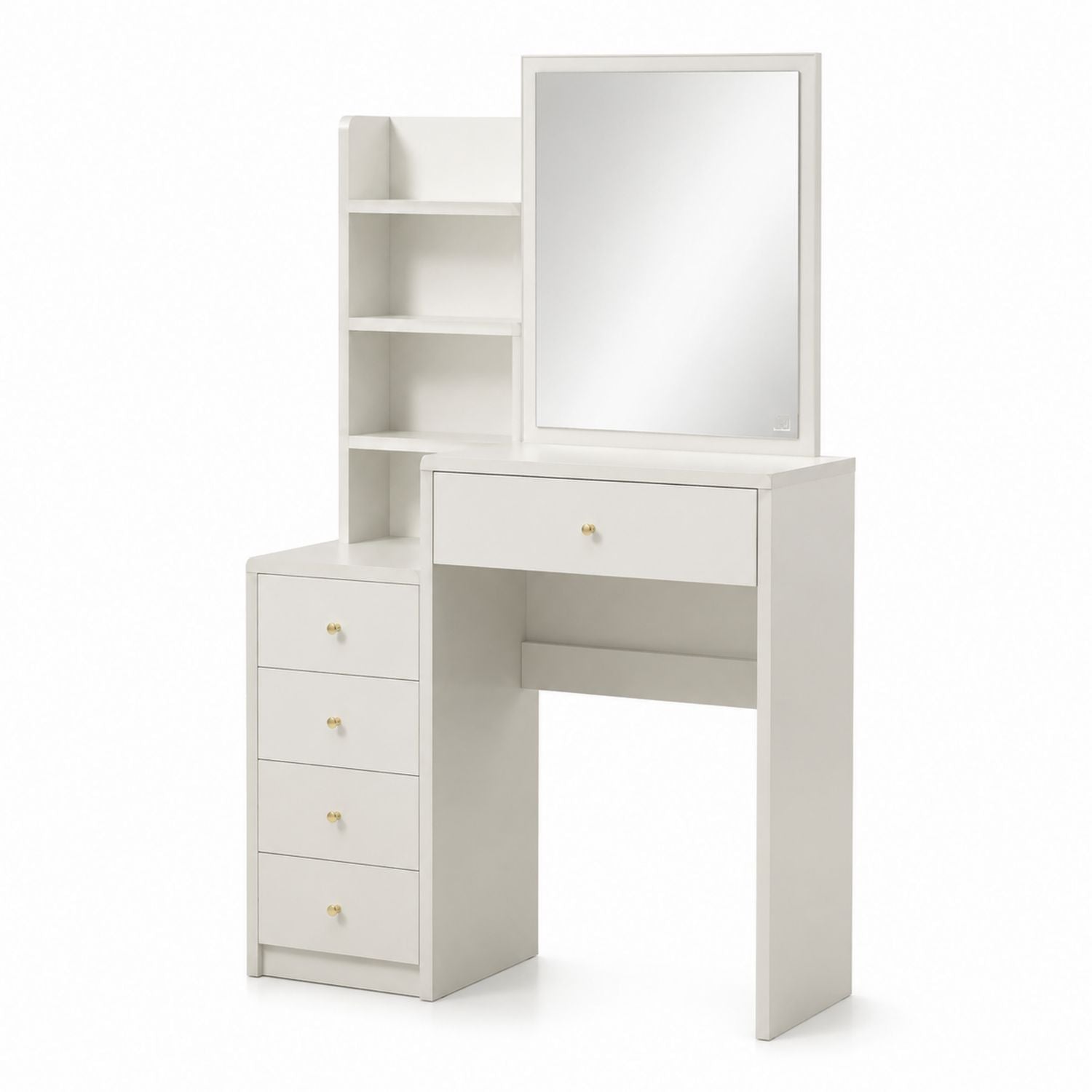 Toaletka z lustrem MDF biały 80x40x140 cm