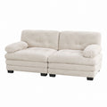 Beżowa sofa dwuosobowa z tkaniny 180x90x80 cm