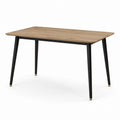 Stół jadalniany prostokątny z płyty MDF i metalu 120x80 cm Czarny/Dąb