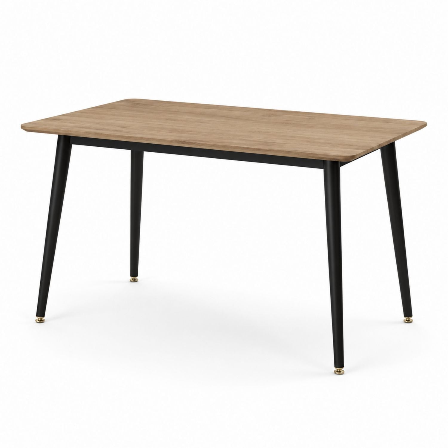 Stół jadalniany prostokątny z płyty MDF i metalu 120x80 cm Czarny/Dąb