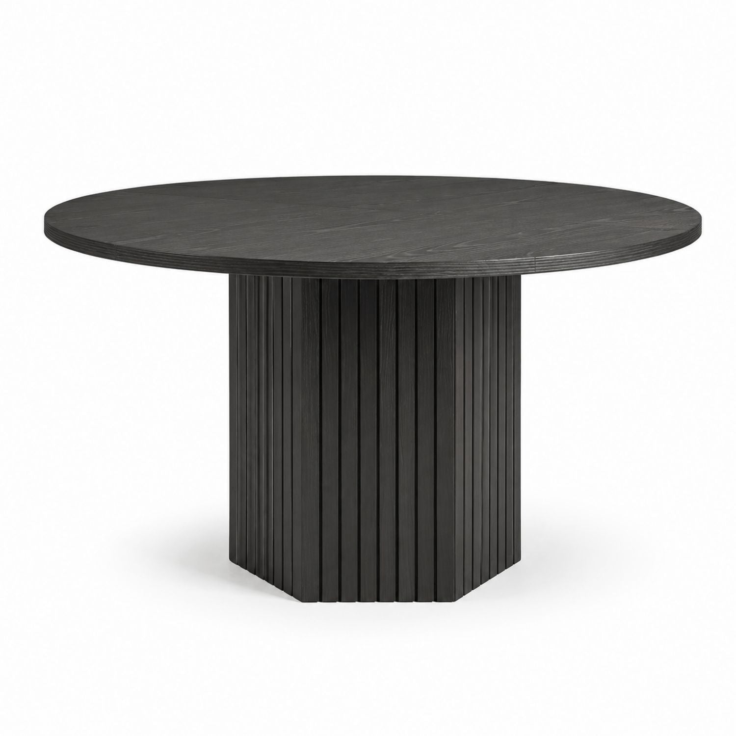 Stół okrągły z drewna dębowego czarny 140 cm