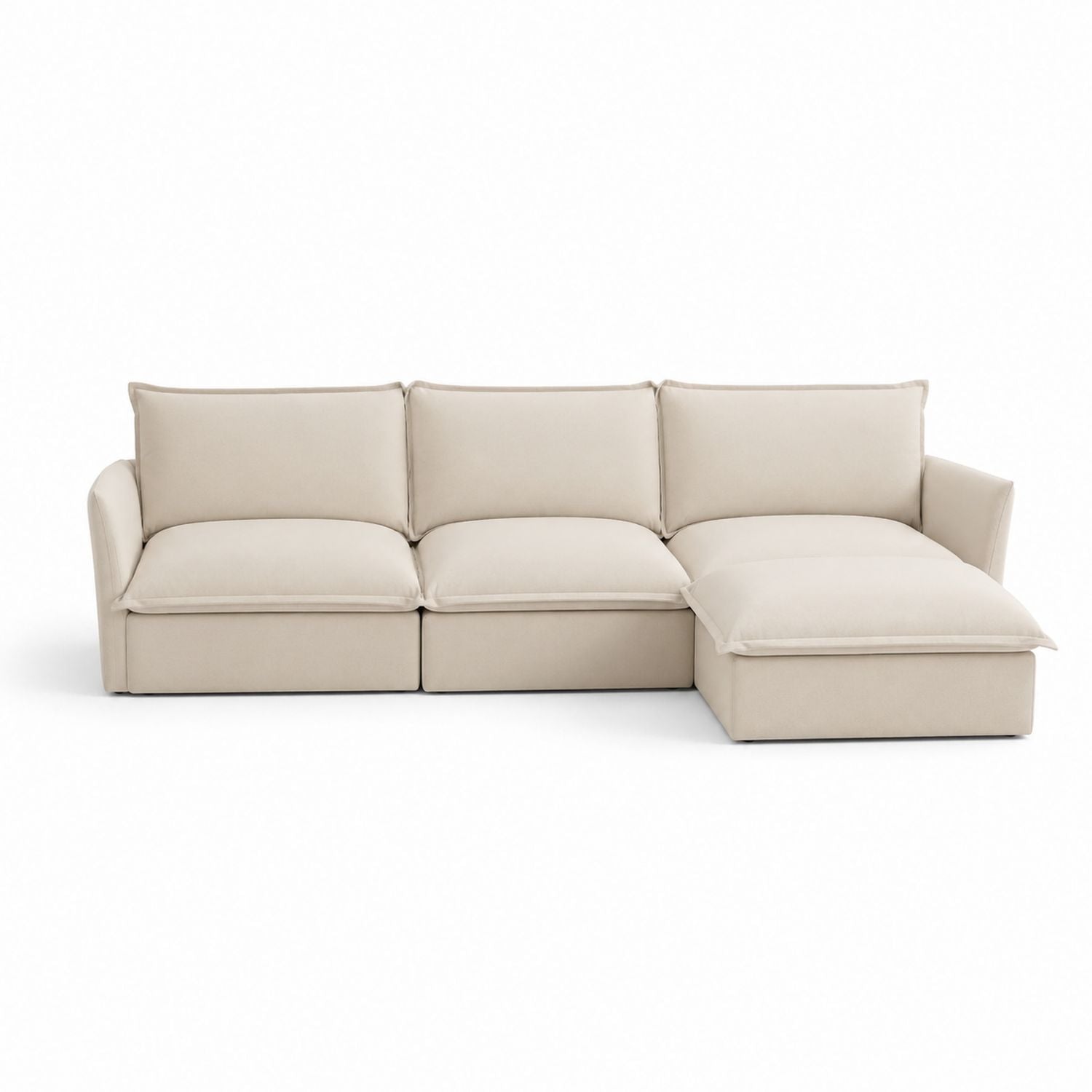 Beżowa sofa modułowa z tkaniny