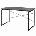 Biurko prostokątne metalowe czarne z blatem MDF 120x60 cm