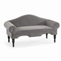 Sofa dwuosobowa z aksamitem i ozdobnymi nogami, Szara