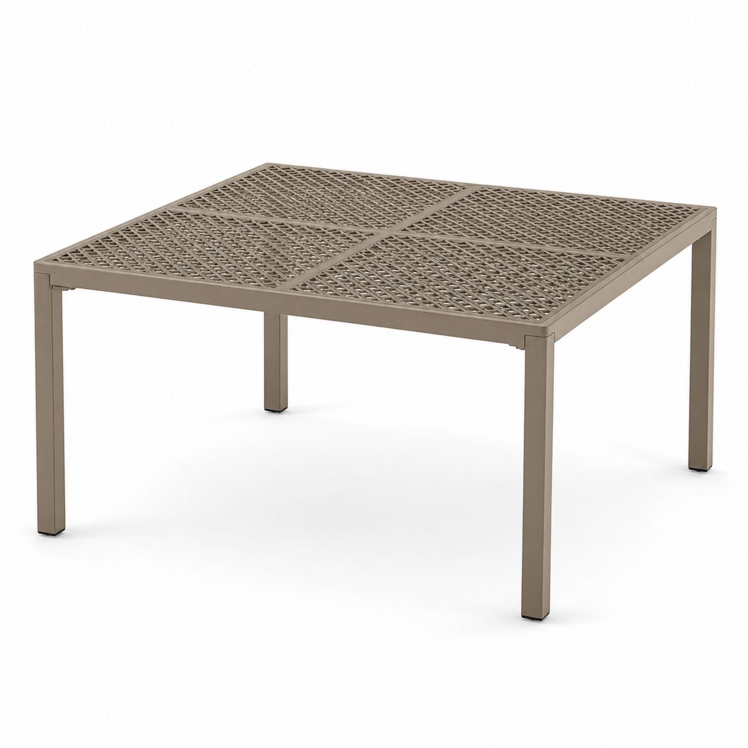Kwadratowy stół ogrodowy aluminiowy z plecionym blatem 90x90x75 cm