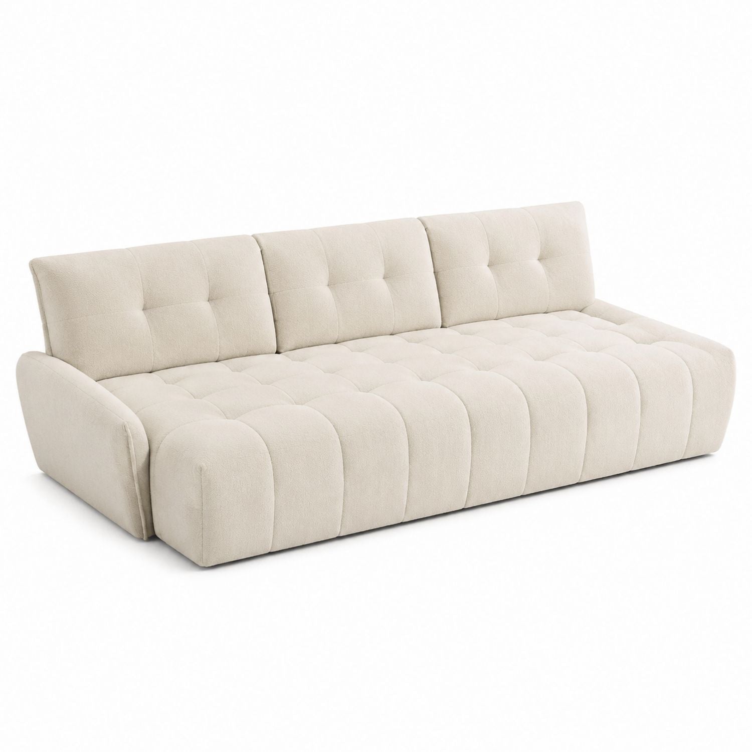 Sofa 3-osobowa z tkaniny beżowa 210x100x80 cm
